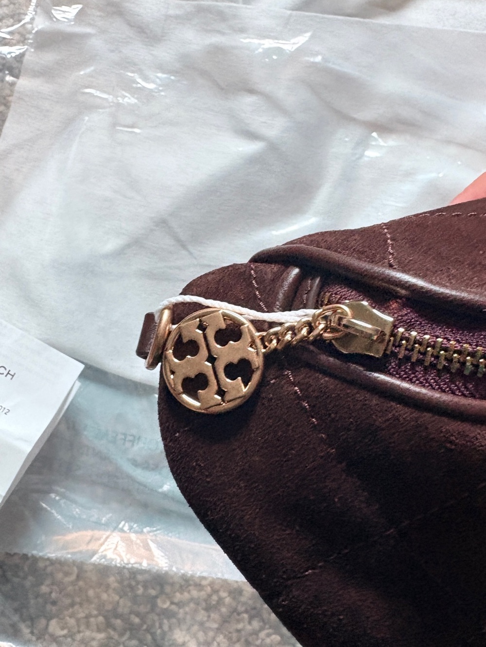 Tory Burch Willa Suede Belt Bag/crossbody  in Dark Cocoa - Picture 3 of 10